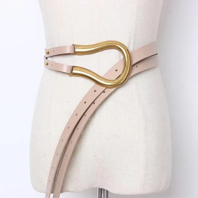 Soft Faux Leather Big Buckle Belt