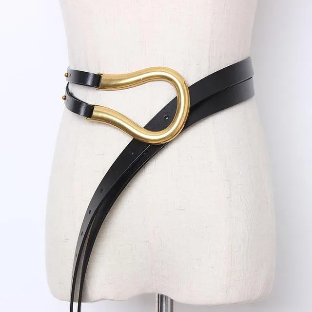 Soft Faux Leather Big Buckle Belt