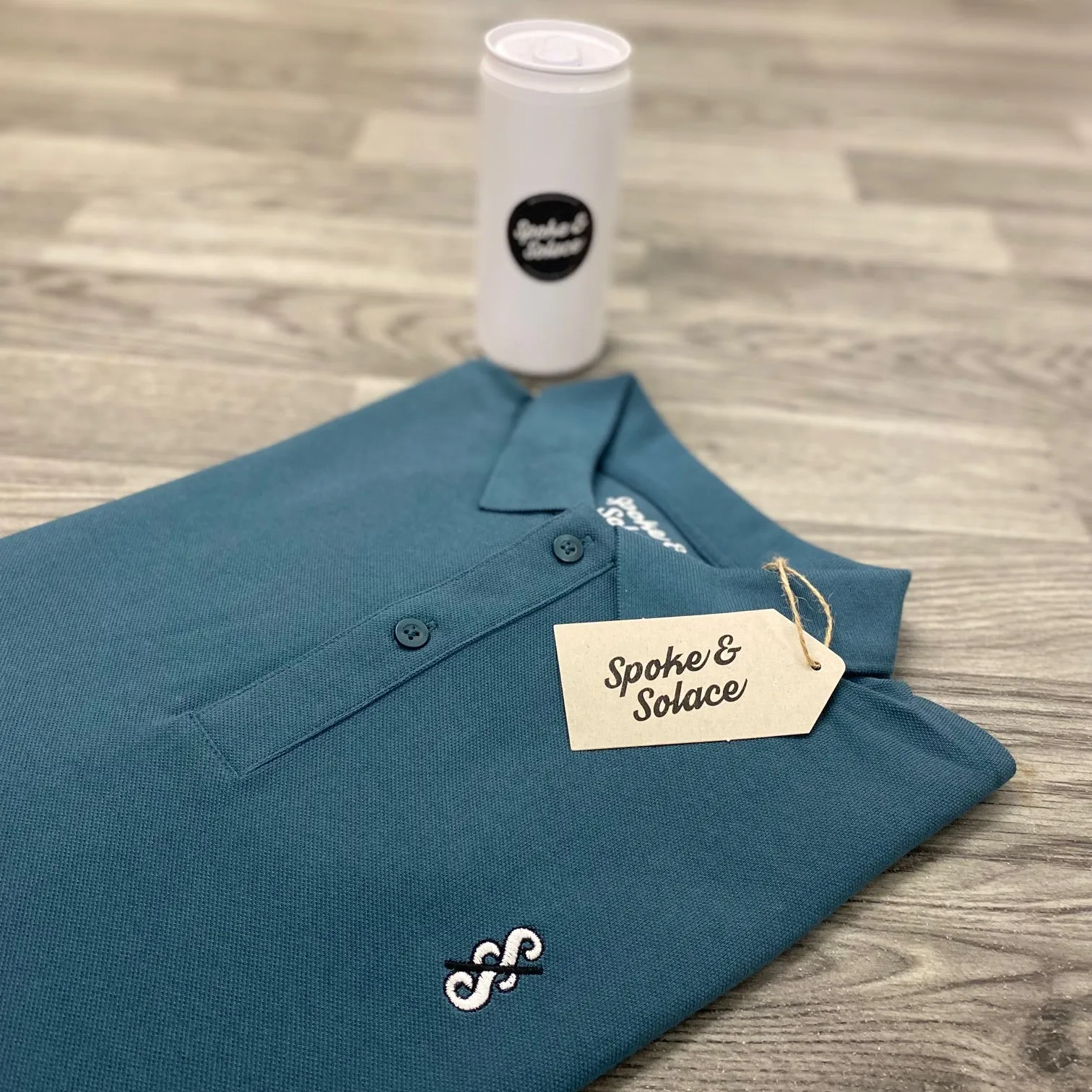 Spoke & Solace SS Embroidered Monochrome Polo Shirt