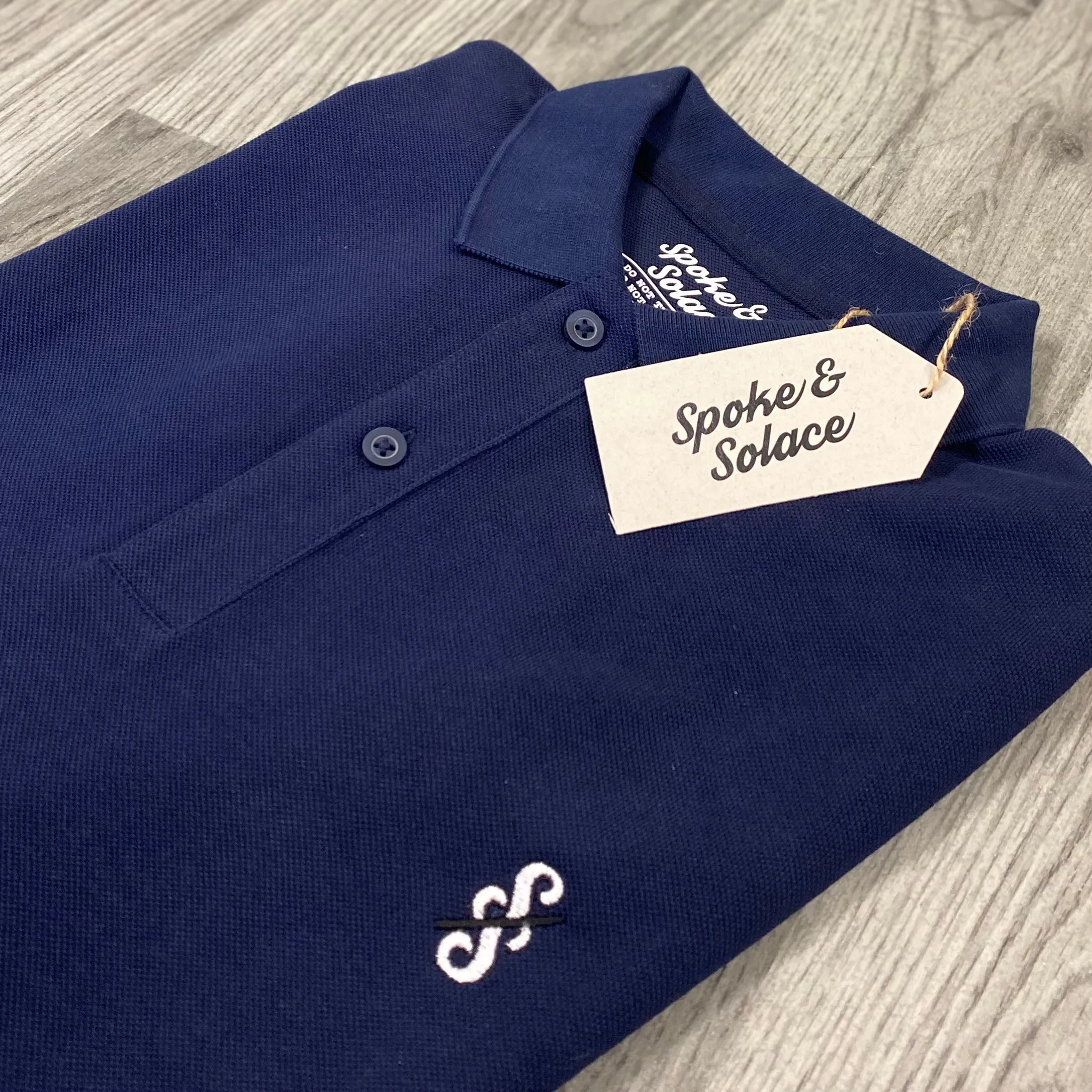 Spoke & Solace SS Embroidered Monochrome Polo Shirt