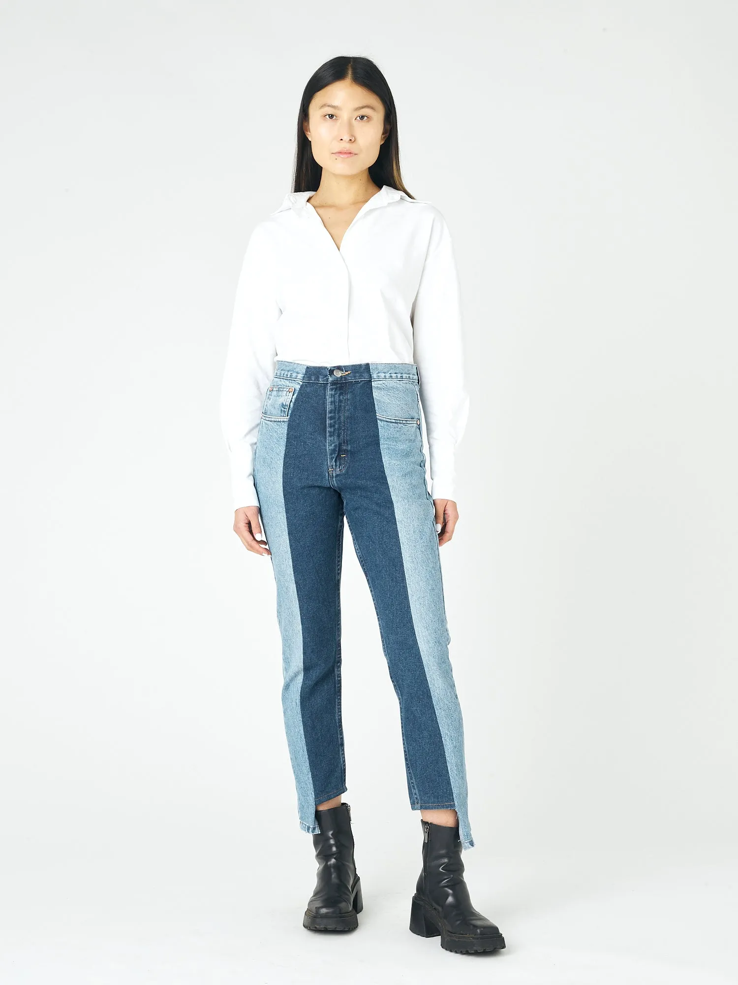 Straight Leg Jean Light/Dark Blue