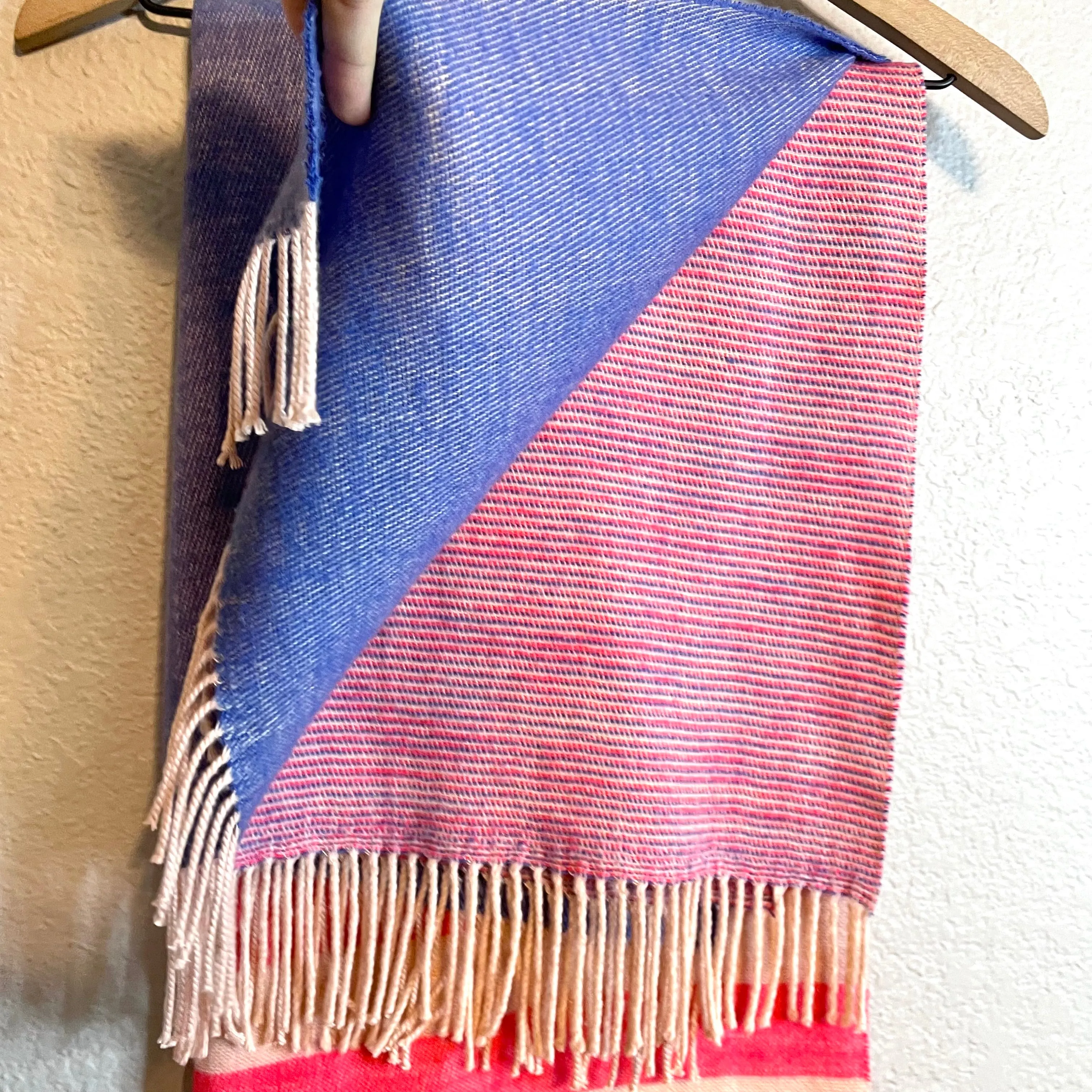 Striped Fringe Scarf