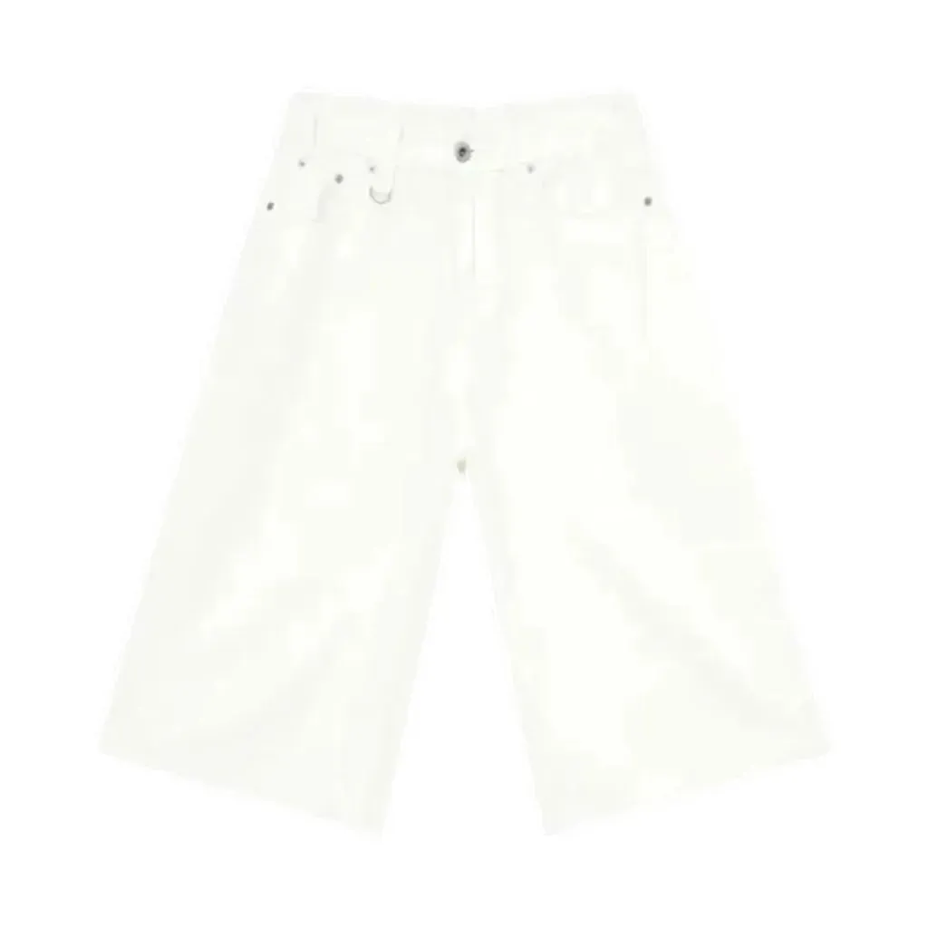 Stylish monochrome mid rise men's denim shorts