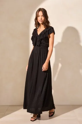 Swiss Dot Open Back Maxi Dress