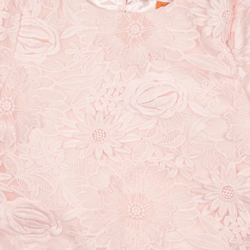 Ted Baker Girls Light Pink Floral Lace Top