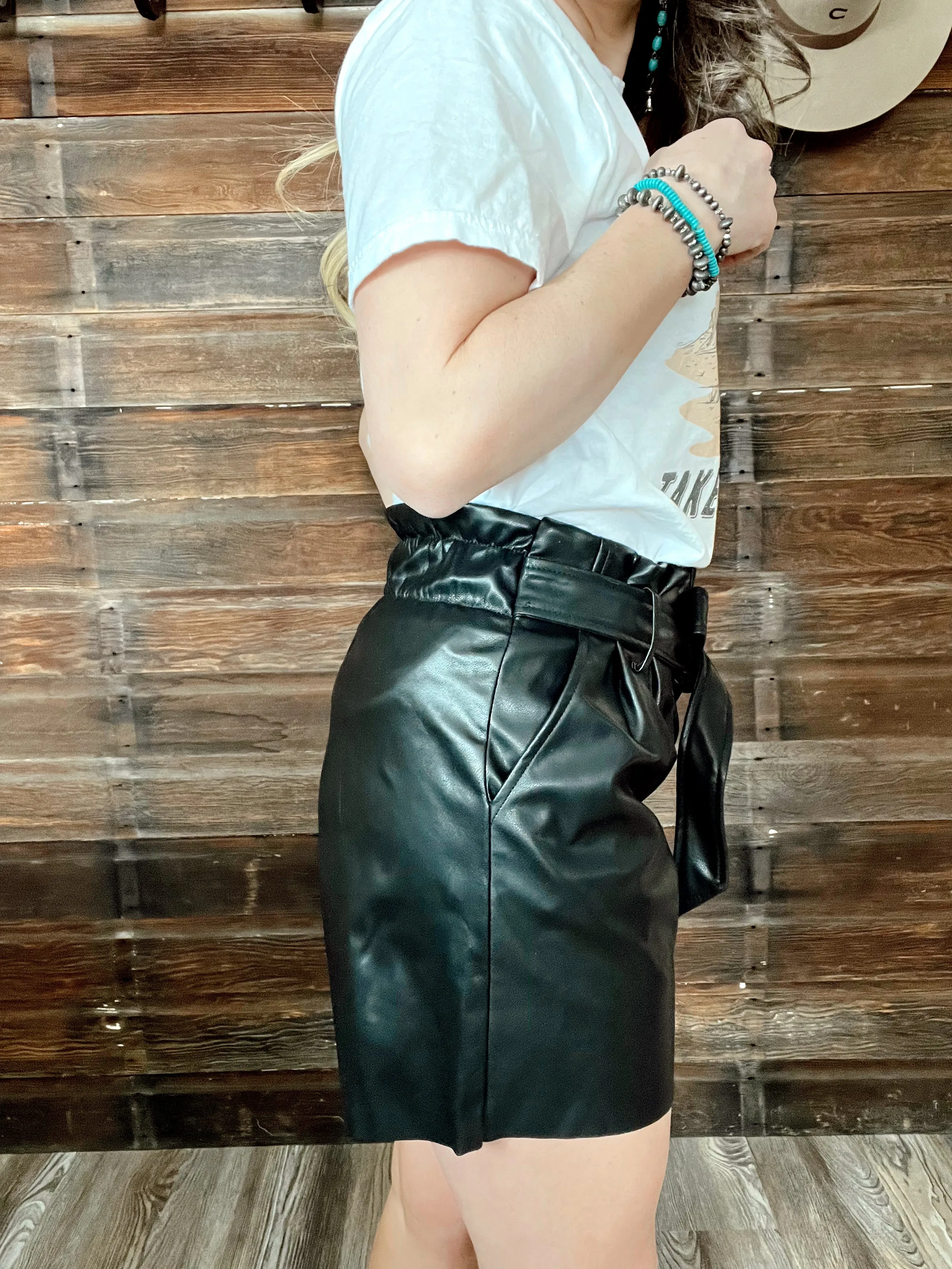 The Faux Leather Shorts