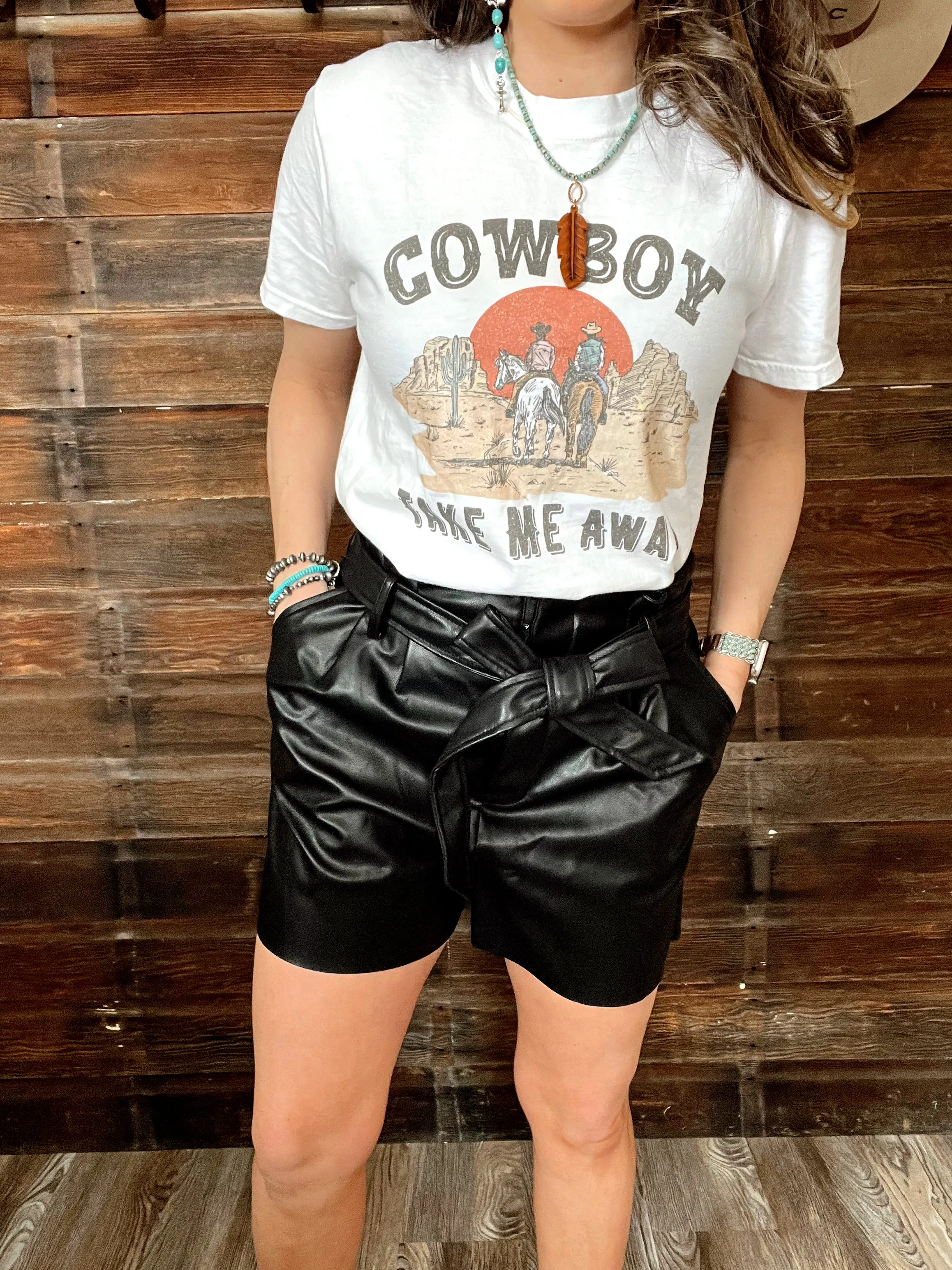 The Faux Leather Shorts