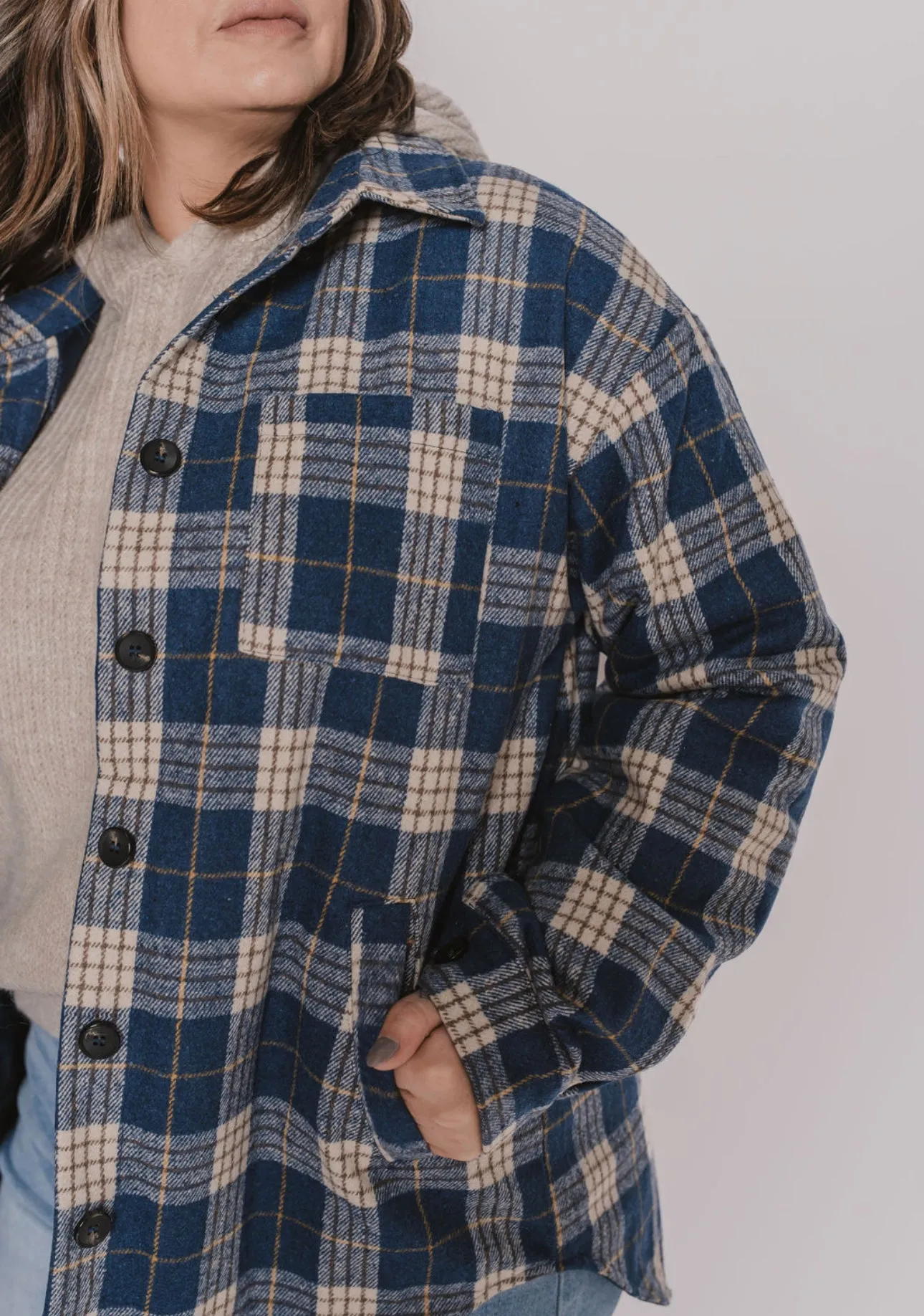 The Winter Blues Button Up Shacket