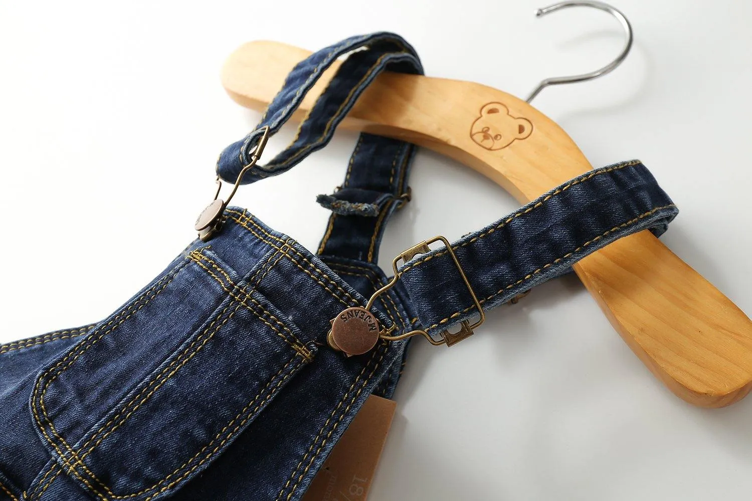 Toddler Adjustable Strap Blue Washed Jeans Overalls