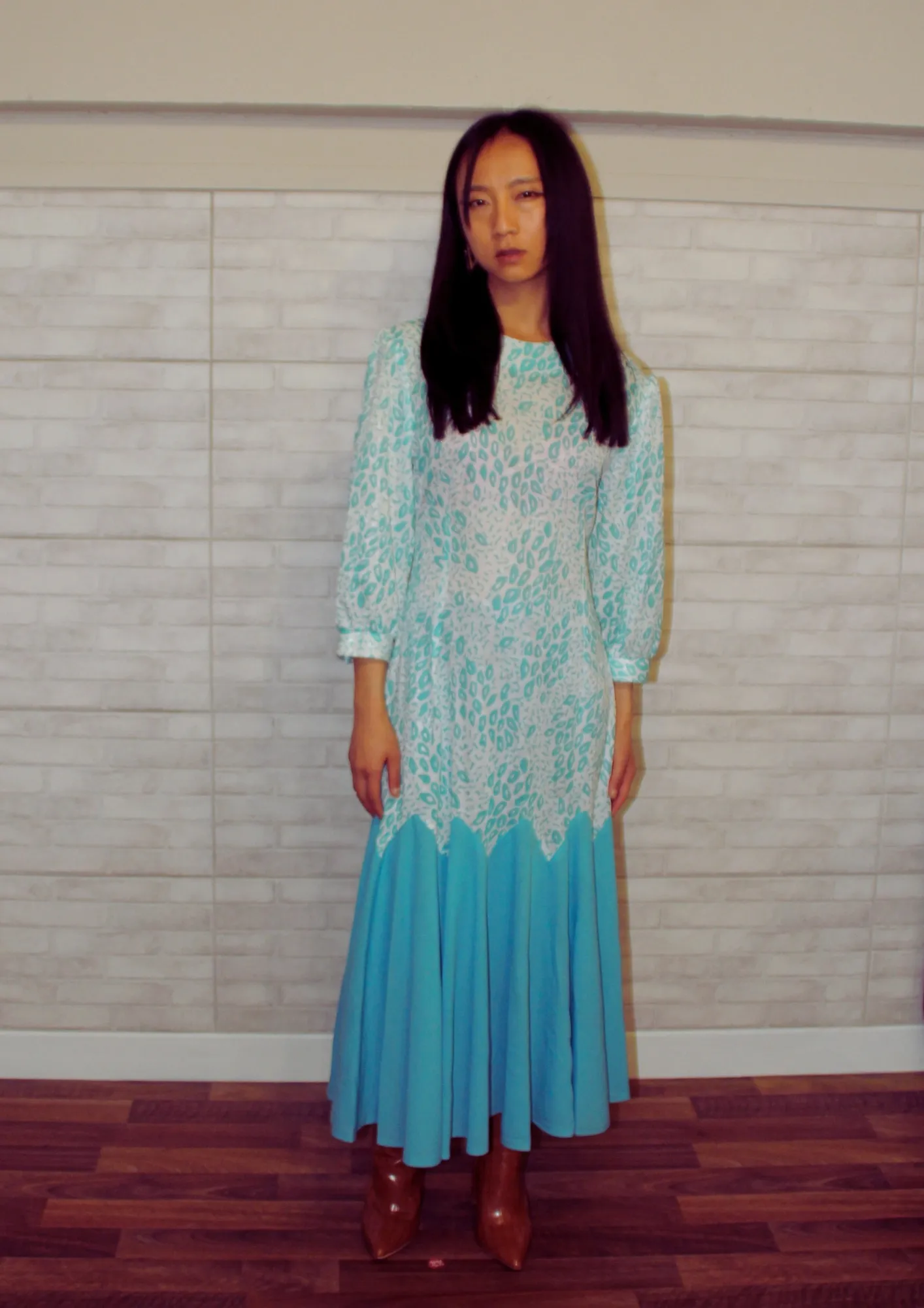 Turquoise Vintage Maxi Dress