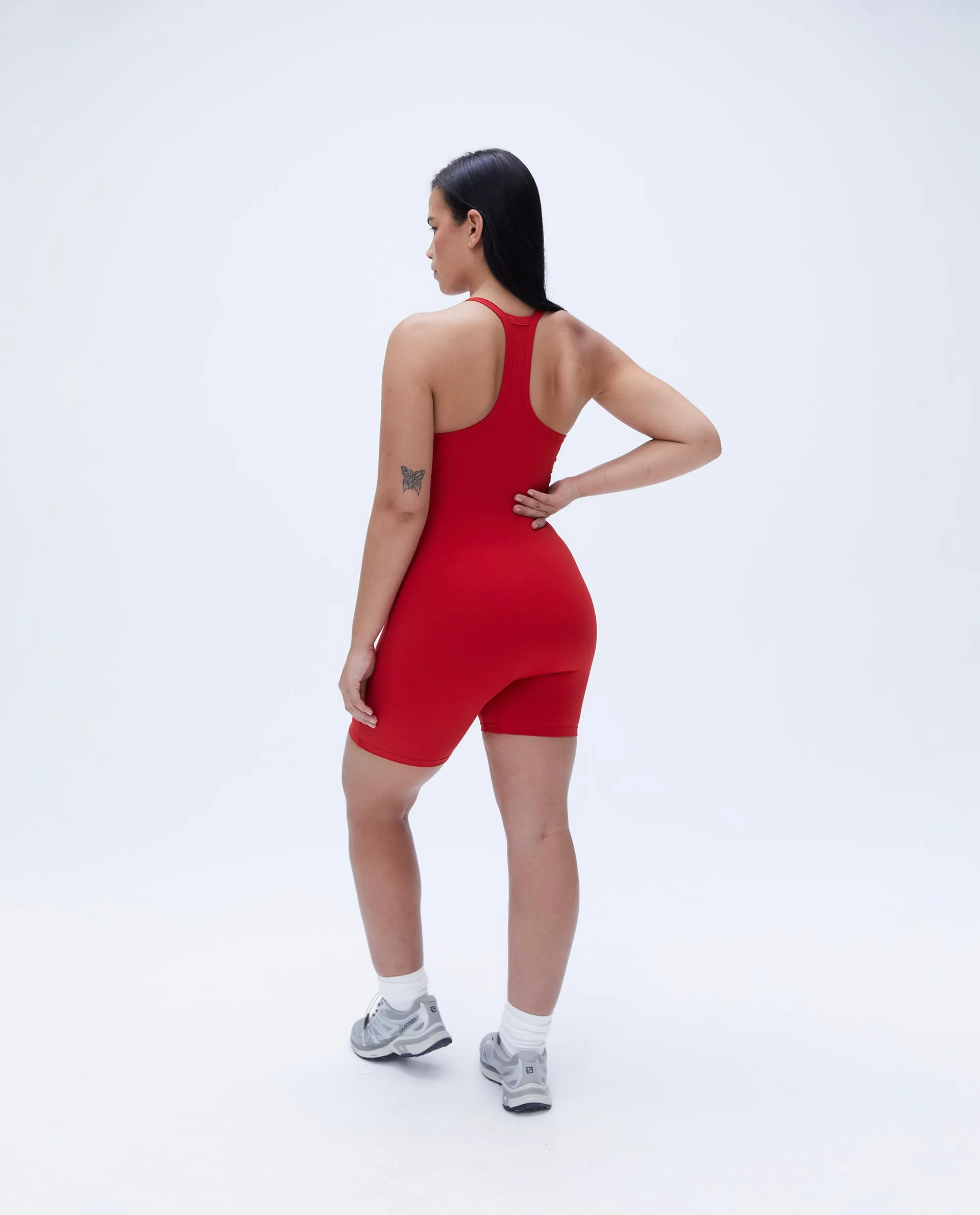 Ultimate Strappy Racer Romper - Classic Red