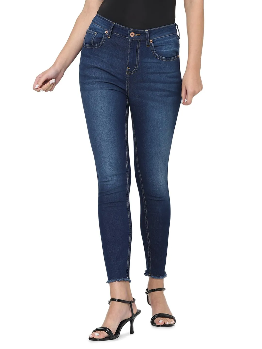 VERO MODA Women's Skinny Jeans (10310485-Medium Blue Denim_Medium