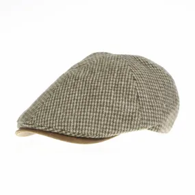 Winter Tweed Houndstooth Newsboy Hat Faux Leather Brim Flat Cap SL3019