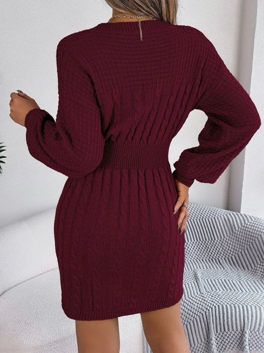 Winter Whisper Long Sleeve Sweater Dress