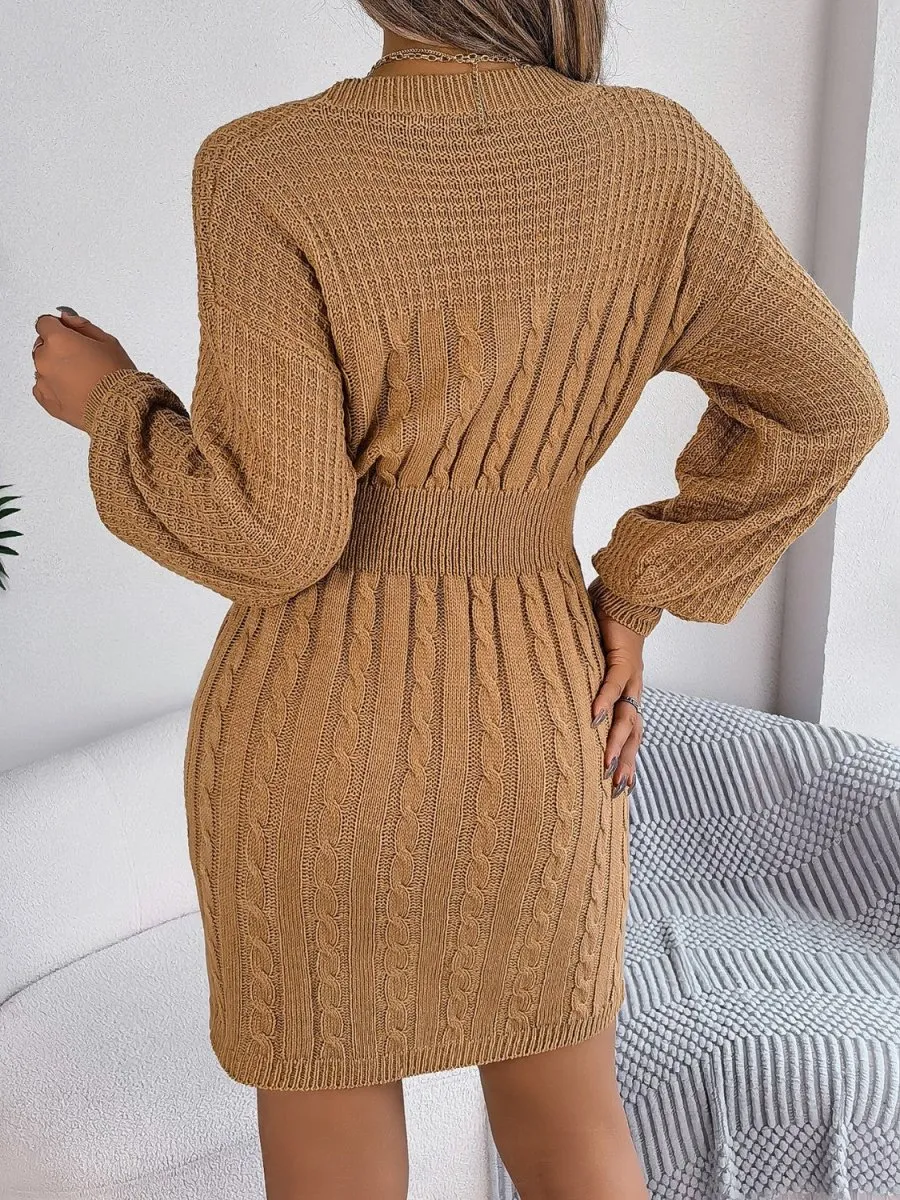 Winter Whisper Long Sleeve Sweater Dress