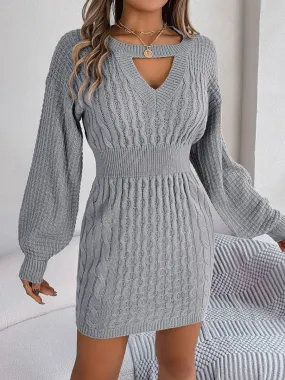 Winter Whisper Long Sleeve Sweater Dress