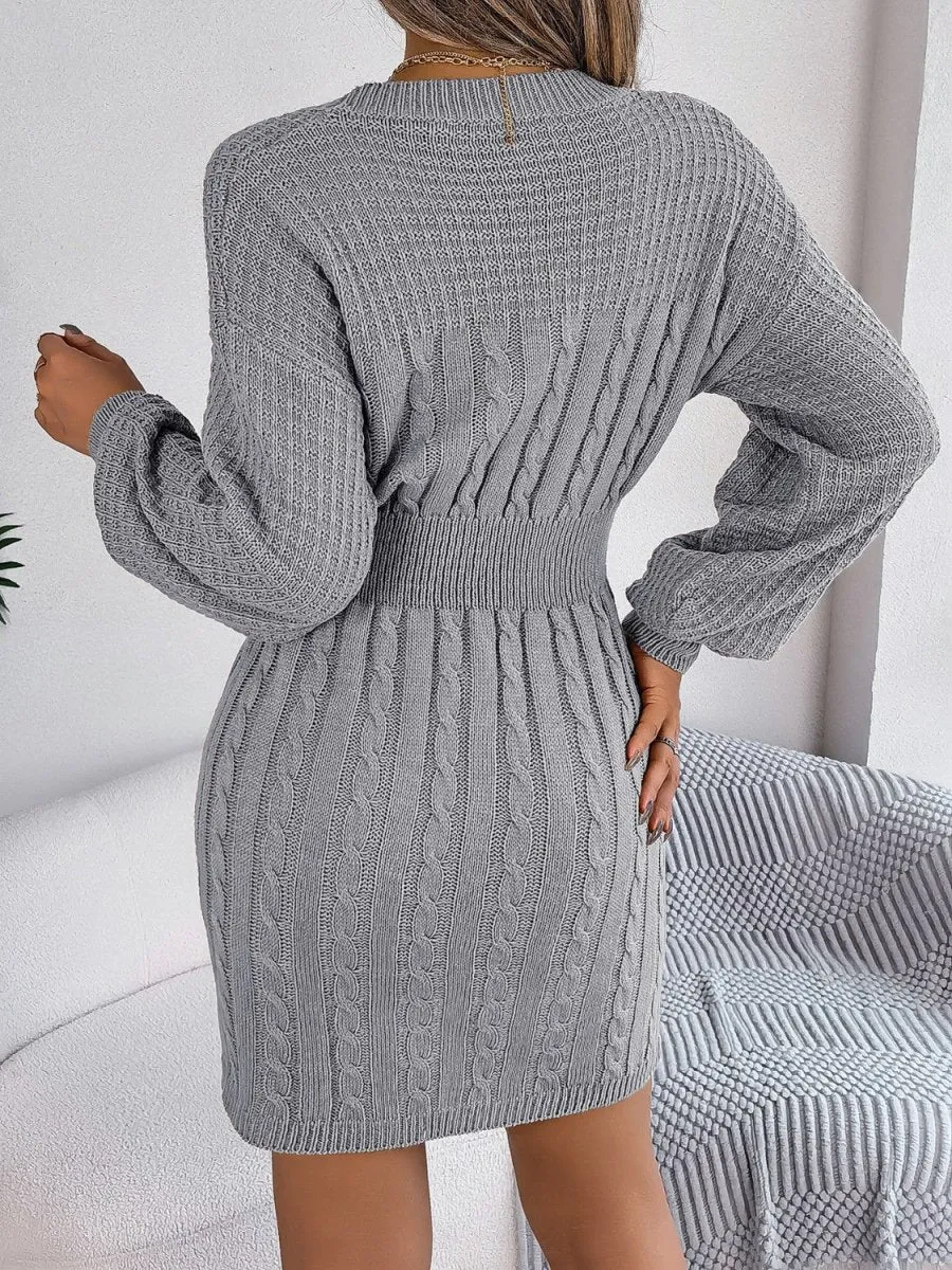 Winter Whisper Long Sleeve Sweater Dress