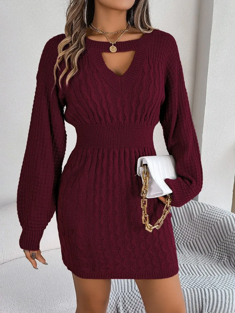 Winter Whisper Long Sleeve Sweater Dress