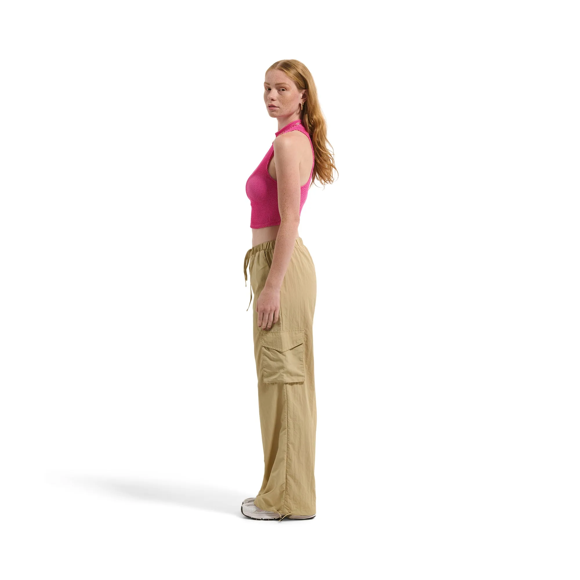 Women's Cinched Cuff Nylon Cargo Pants