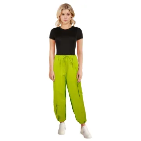 Women's Cinched Cuff Nylon Cargo Pants