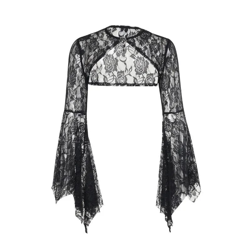 Women's Gothic Lace Batwing Long Sleeved Cape