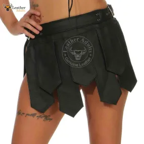 Womens Real LEATHER Mini Skirt Genuine Leather Kilt Gladiator Skirt Kilt All Sizes