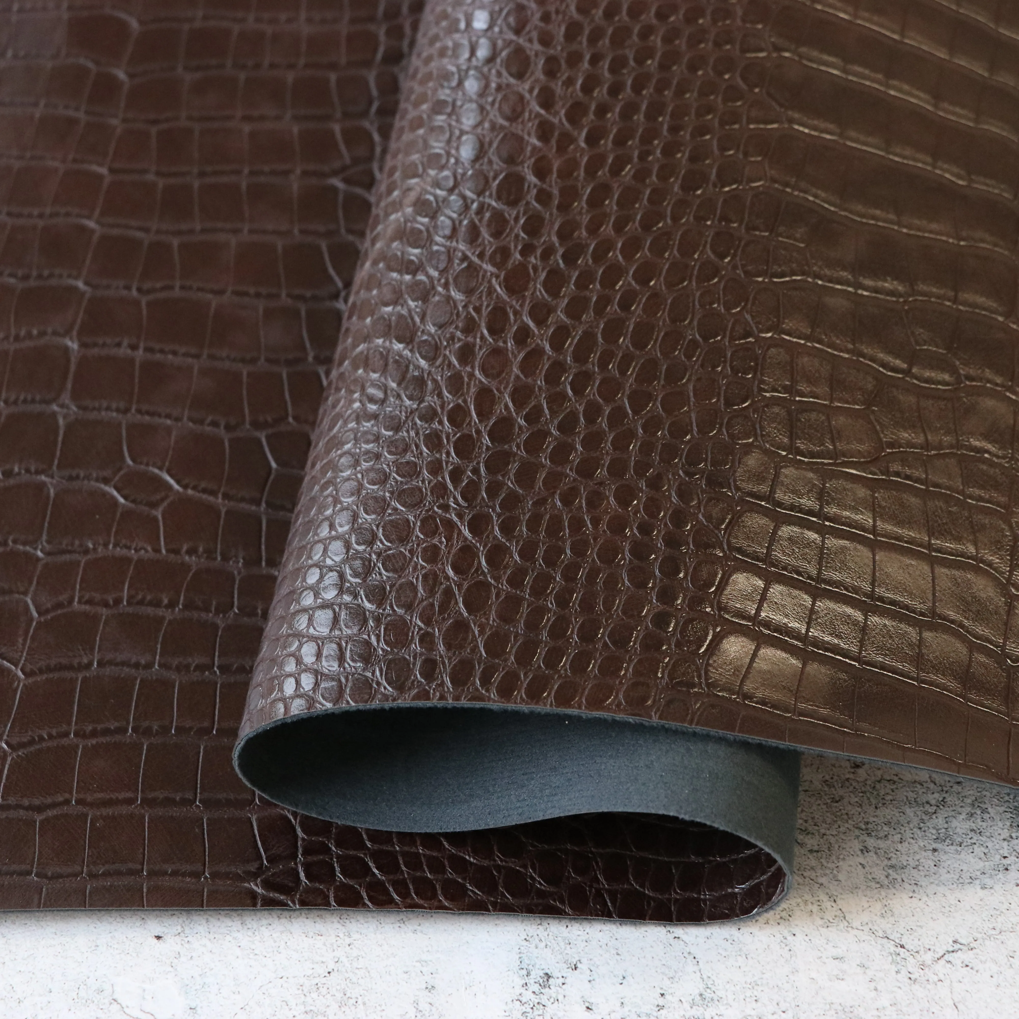 Woodland Brown Alligator Faux Leather