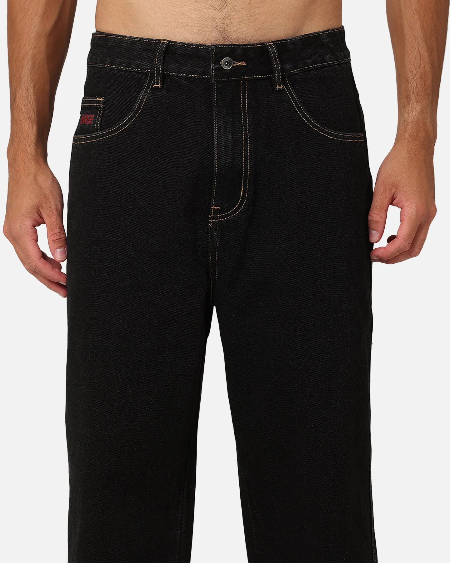 X-Large EMB Pocket Bull Denim Pant Black