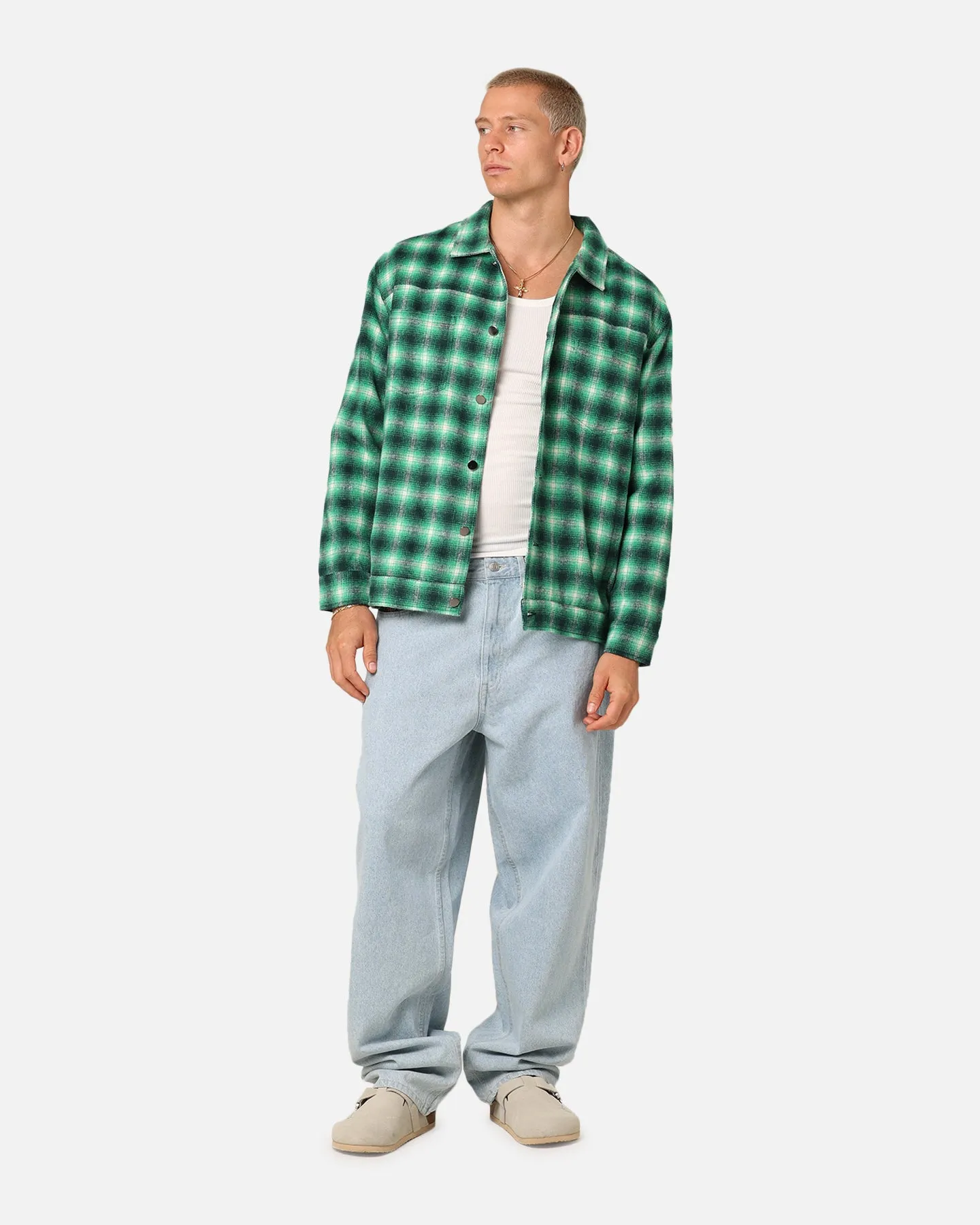 XXIII Darby Plaid Shacket Green/Black