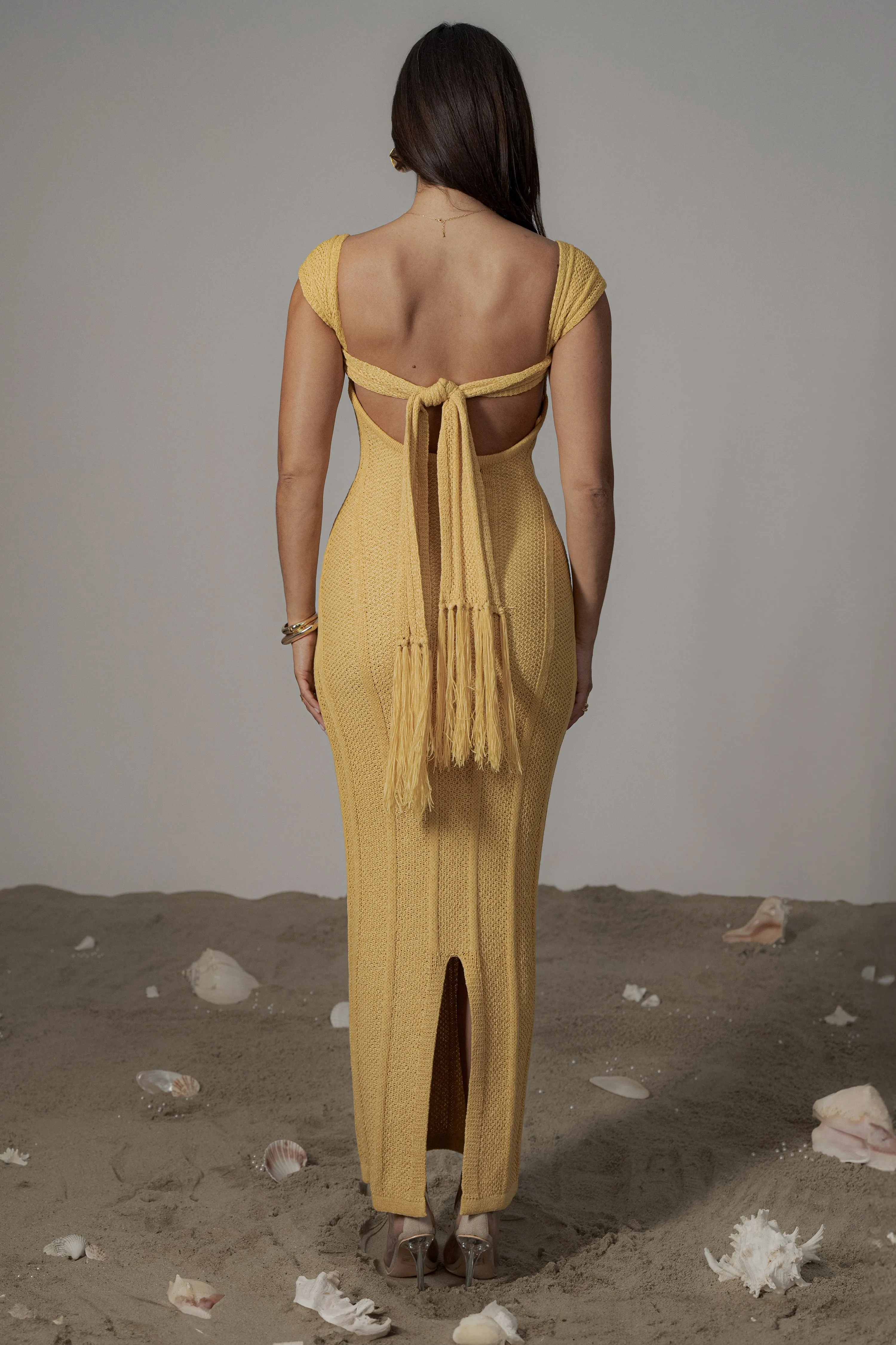 Yellow Blanca Strapless Maxi Dress