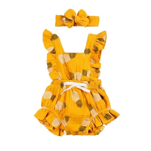 Yellow Pineapple Baby Romper