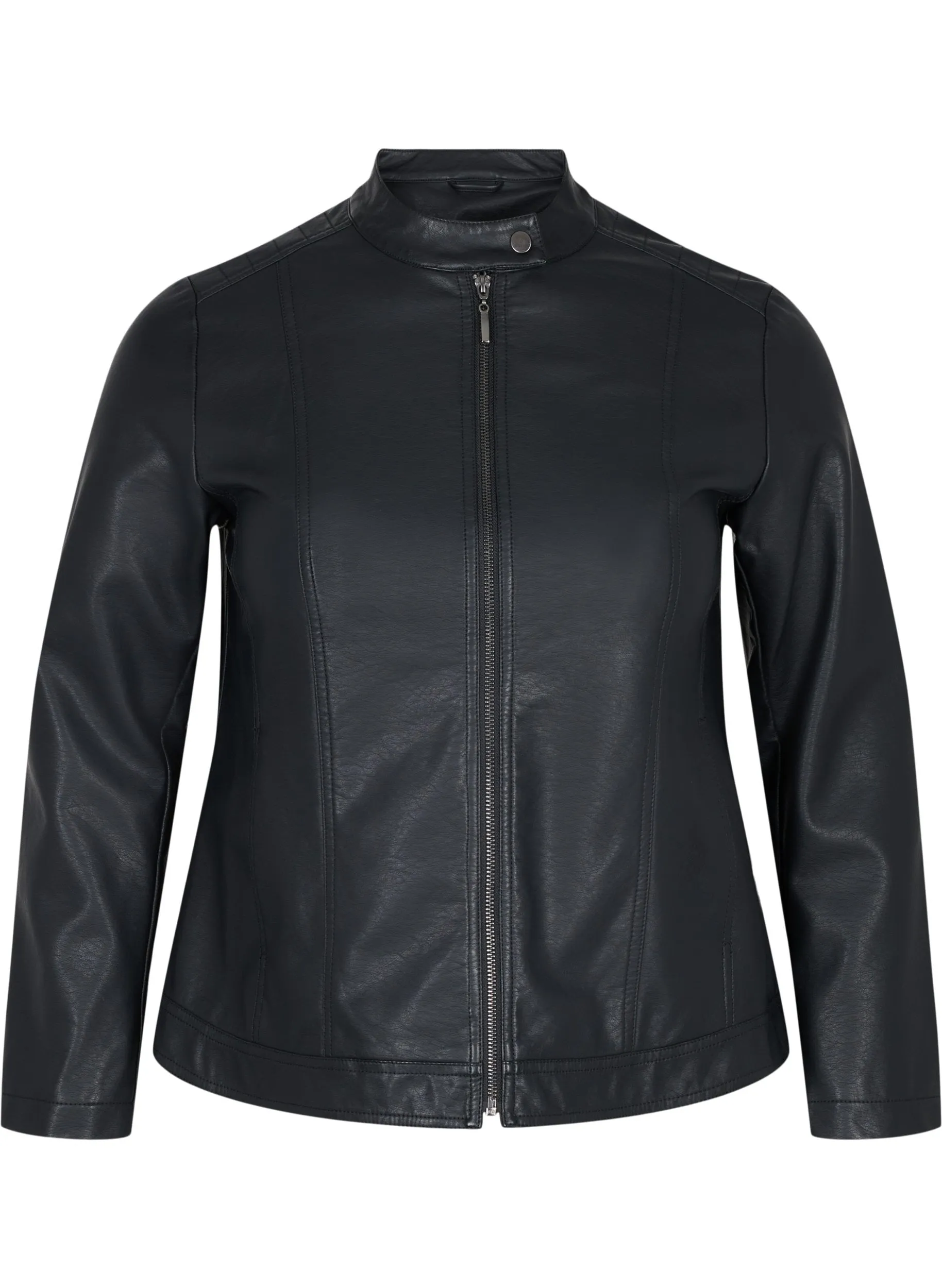 Zizzi Faux Leather Jacket in Black